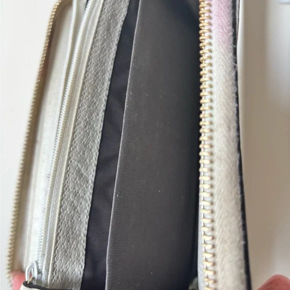 Gucci Cream and Green Floral Print Wallet